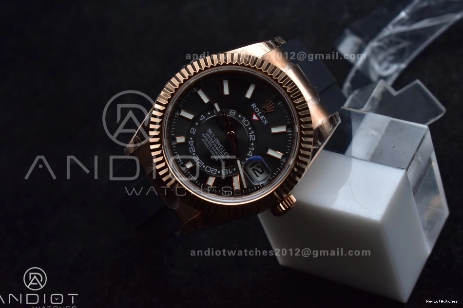 Best A23J Gray Upgraded Oysterflex Skydweller RG 1104 Edition Strap on Noob Dial 1012